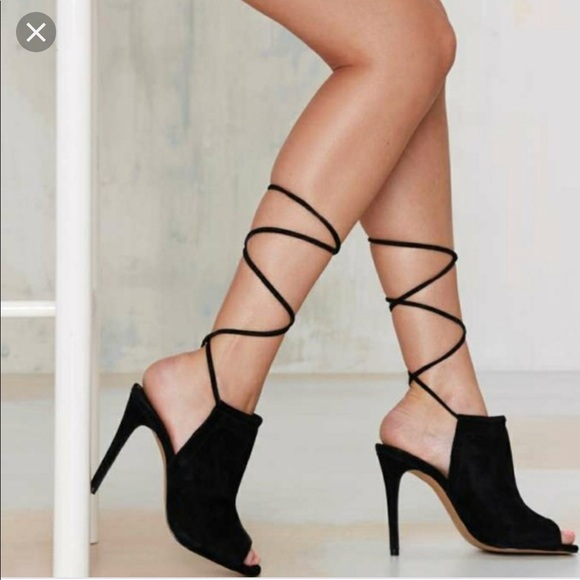 Price Drop Steve Madden Sophie Black Tie up sz 8 - Picture 1 of 7